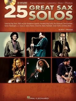Hal Leonard 25 Great Sax Solos (Transcriptions, Lessons, Bios, Photos)