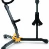 Strings & Things Hercules - DS533B - Alto/tenor Saxophone Stand With Soprano Peg -Saxophone Store hercules ds533b altotenor saxophone stand with soprano peg 776146